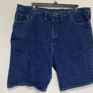 Wrangler Men's 5 Star Comfort Flex Relaxed Fit Dark Wash Jean Shorts Size 46